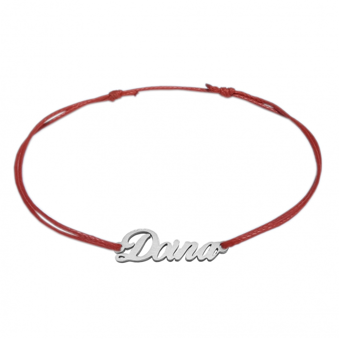 Martisor Bratara snur rosu personalizata nume Doina argint 9456100 Dras [1]