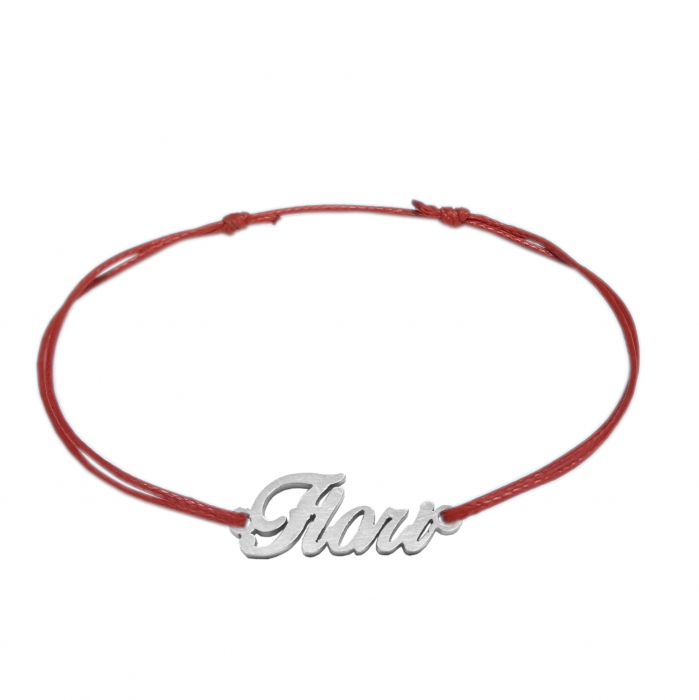 Martisor Bratara snur rosu personalizata nume Flori argint 9453100 Dras [1]