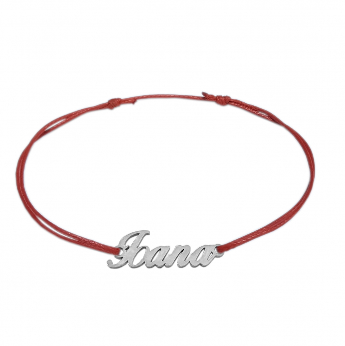 Bratara snur rosu personalizata nume Ioana argint 9432100 Dras [1]