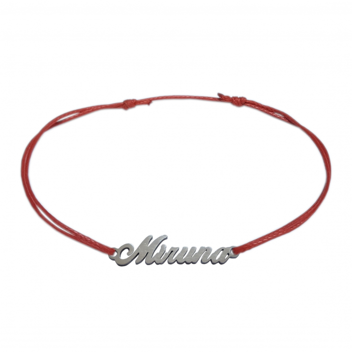 Martisor Bratara snur rosu personalizata nume Miruna argint 9465100 Dras [1]