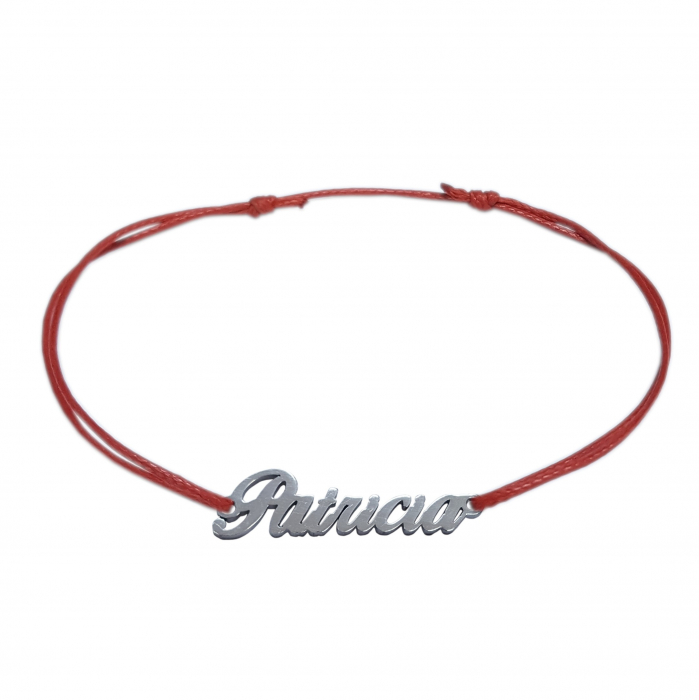 Martisor Bratara snur rosu personalizata nume Patricia argint 9466100 Dras [1]