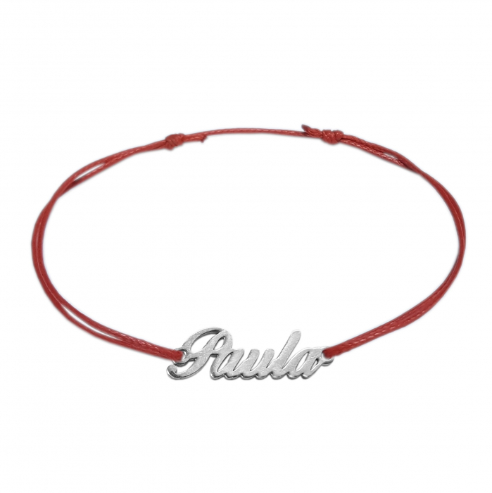 Martisor Bratara snur rosu personalizata nume Paula argint 9431100 Dras [1]