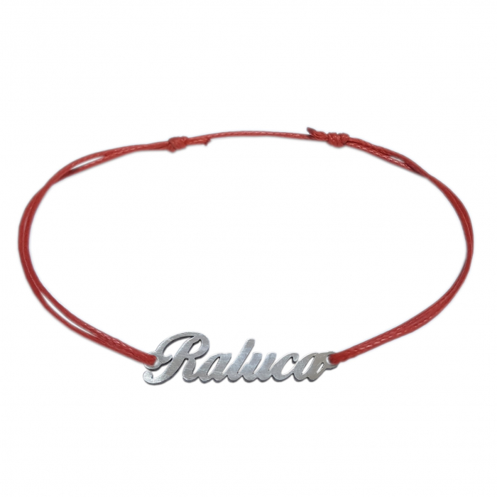 Martisor Bratara snur rosu personalizata nume Raluca argint 9441100 Dras [1]