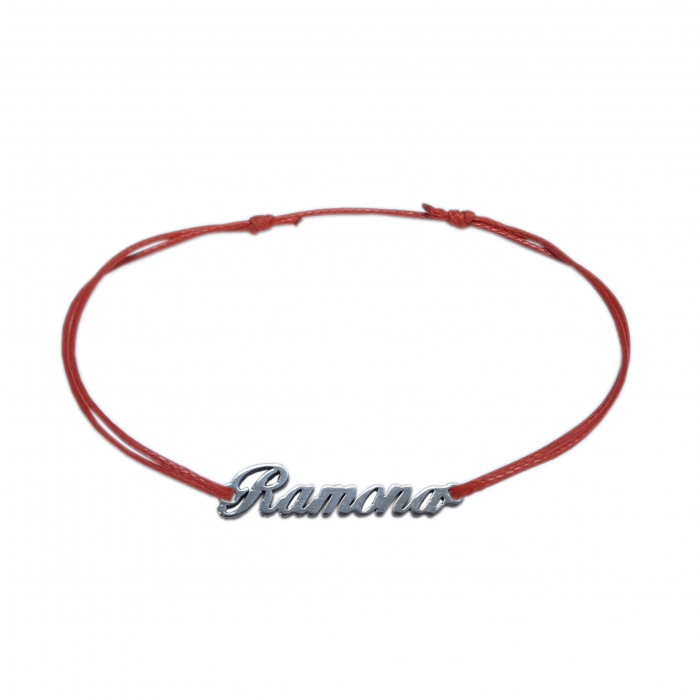 Martisor Bratara snur rosu personalizata nume Ramona argint 9423100 Dras [1]