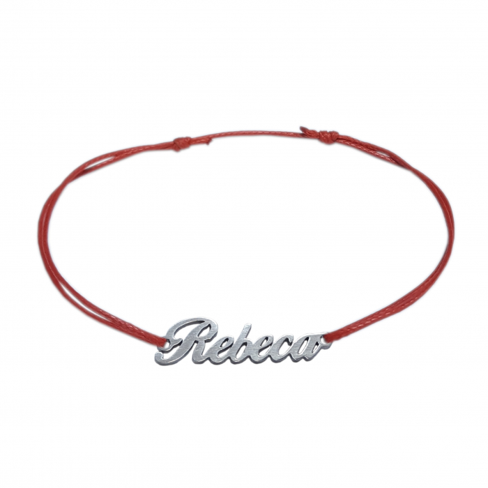 Martisor Bratara snur rosu personalizata nume Rebeca argint 9459100 Dras [1]