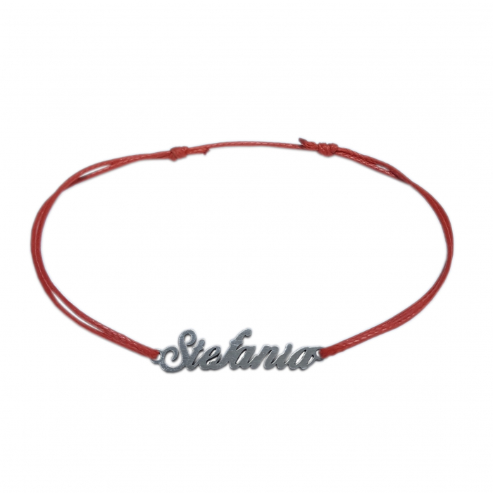 Martisor Bratara snur rosu personalizata nume Stefania argint 9424100 Dras [1]