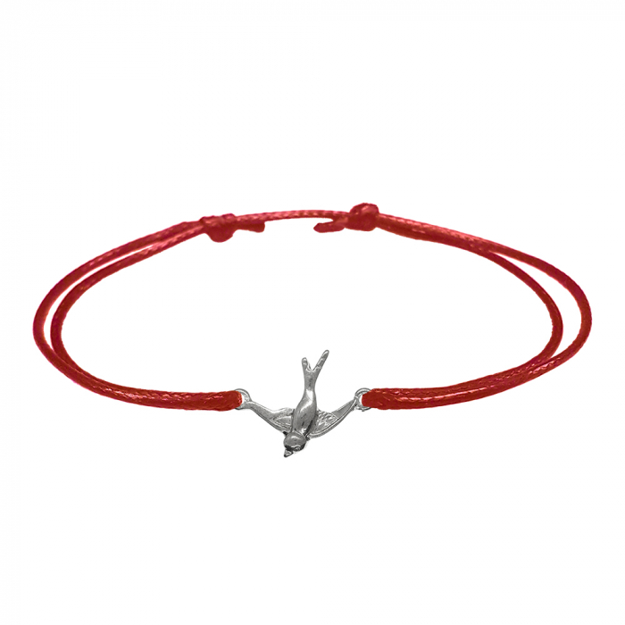 Martisor Bratara snur rosu personalizata Randunica argint 10085140 Dras [1]