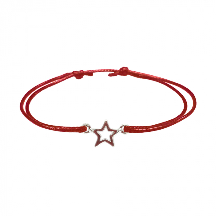 Bratara snur rosu personalizata steluta argint 9260100 Dras [1]