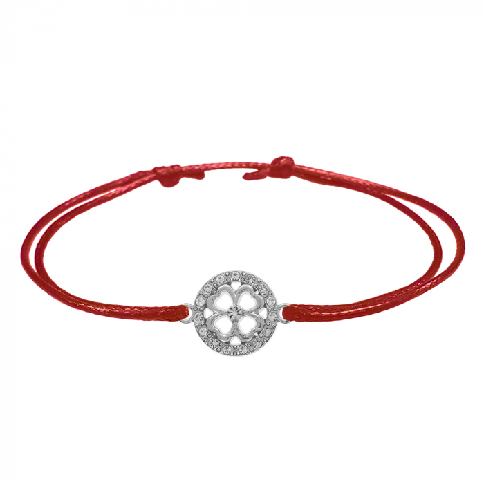 Bratara snur rosu personalizata Trifoi argint 10190210 Dras [1]