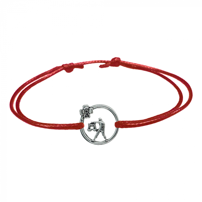 Martisor Bratara snur rosu personalizata zodie Balanta argint zodiac european 10150240 Dras [1]