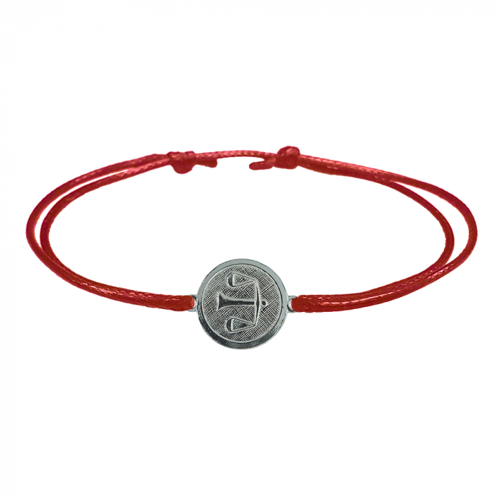 Bratara snur rosu personalizata zodie Balanta zodiac european argint 4201200 Dras [1]