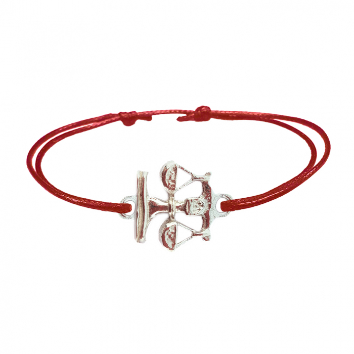 Bratara snur rosu personalizata zodie Balanta zodiac european argint 9243115 Dras [1]