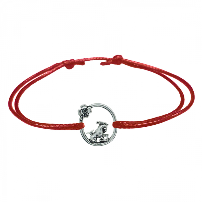 Martisor Bratara snur rosu personalizata zodie Capricorn argint zodiac european 10152240 Dras [1]