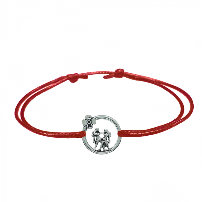 Martisor Bratara snur rosu personalizata zodie Gemeni argint zodiac european 10146240 Dras [1]