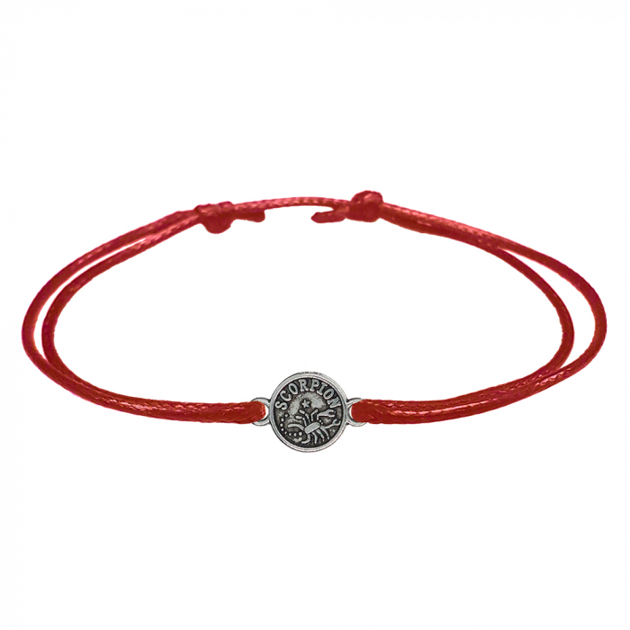 Bratara snur rosu personalizata zodie Scorpion argint zodiac european 9792100 Dras [1]