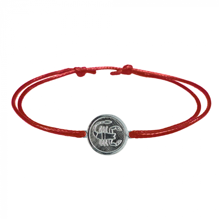 Bratara snur rosu personalizata zodie Scorpion zodiac european argint 4201200 Dras [1]