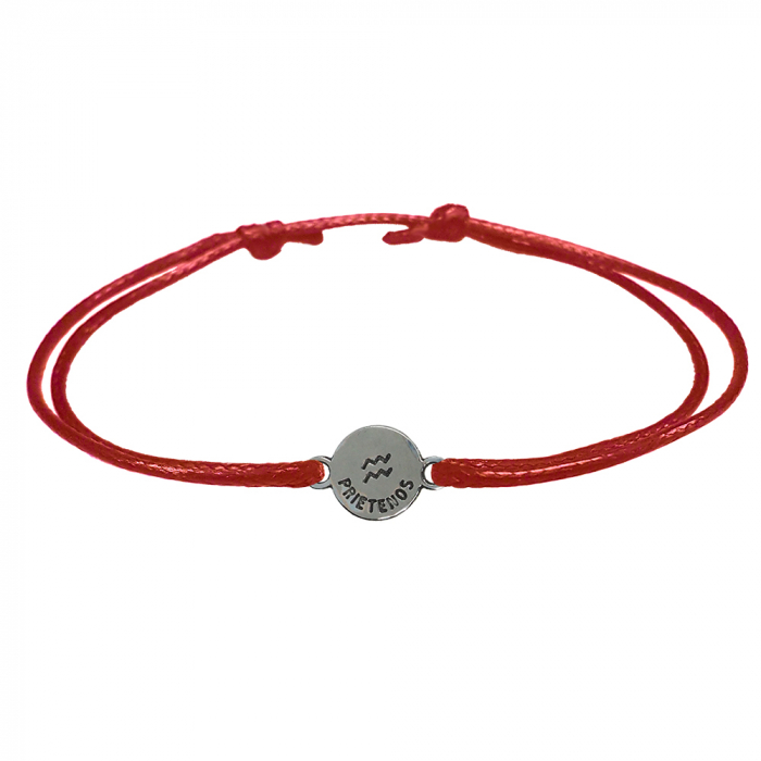 Bratara snur rosu personalizata zodie Varsator argint zodiac european 9783100 Dras [2]