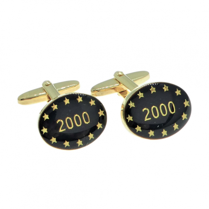 Butoni camasa manseta partial auriti mecanism arc figurina an 2000 negru 14303 Dras [1]