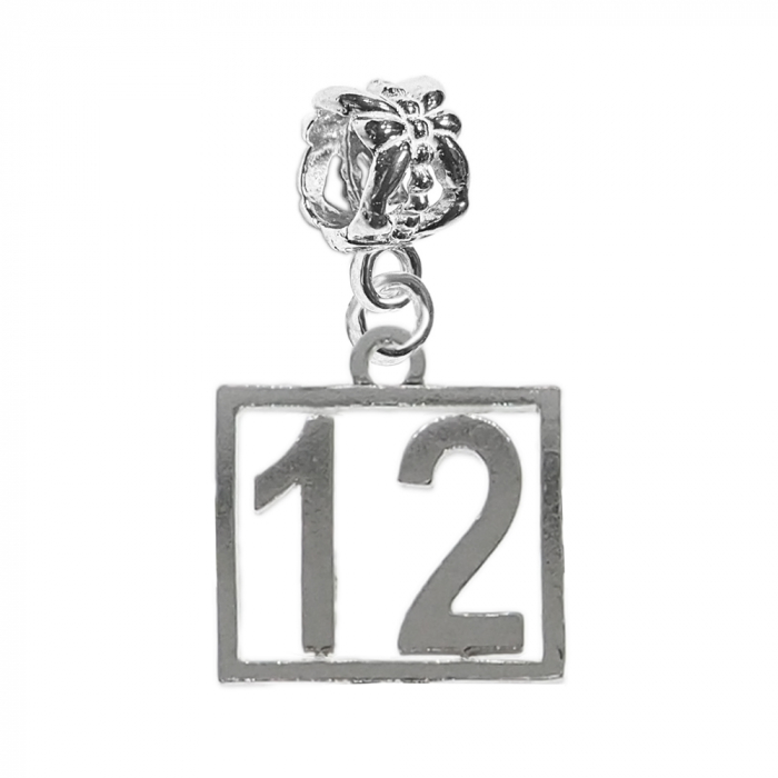 Charm argint Cifra 12 numar norocos cifre aniversare 10251_2360 Dras [1]