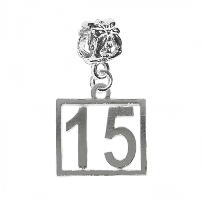 Charm argint Cifra 15 numar norocos cifre aniversare 10251_5360 Dras [1]