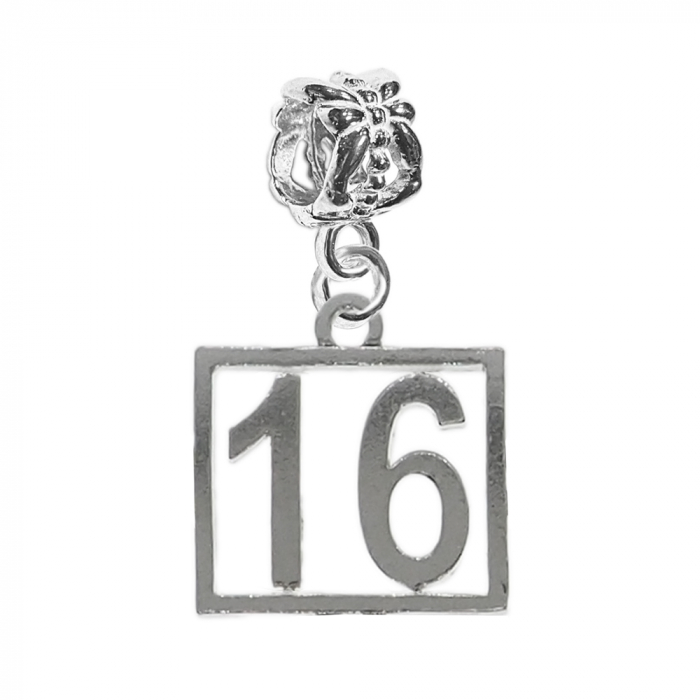 Charm argint Cifra 16 numar norocos cifre aniversare 10251_6360 Dras [1]