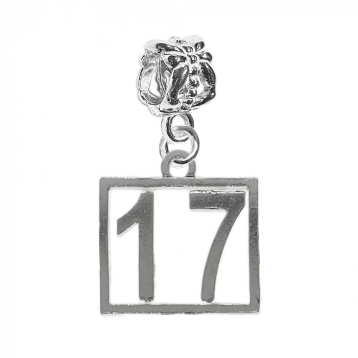 Charm argint Cifra 17 numar norocos cifre aniversare 10251_7360 Dras [1]