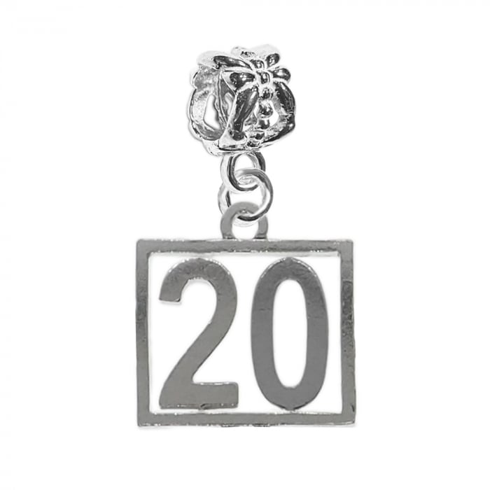 Charm argint Cifra 20 numar norocos cifre aniversare 10252_0360 Dras [1]