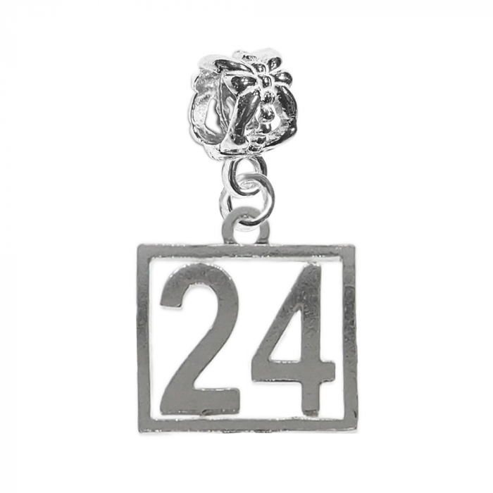 Charm argint Cifra 24 numar norocos cifre aniversare 10252_4360 Dras [1]