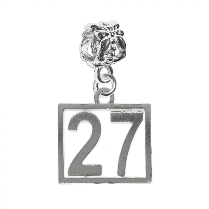 Charm argint Cifra 27 numar norocos cifre aniversare 10252_7360 Dras [1]