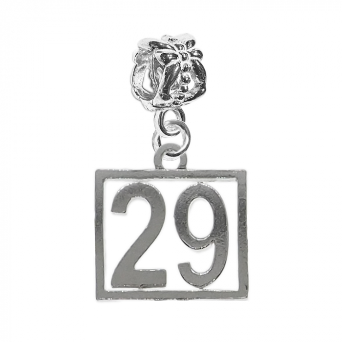 Charm argint Cifra 29 numar norocos cifre aniversare 10252_9360 Dras [1]