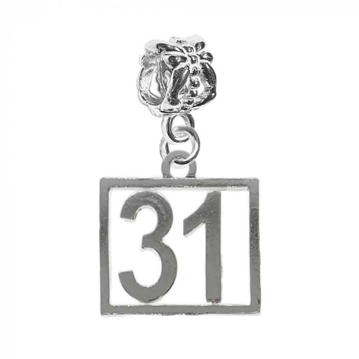Charm argint Cifra 31 numar norocos cifre aniversare 10253_1360 Dras [1]