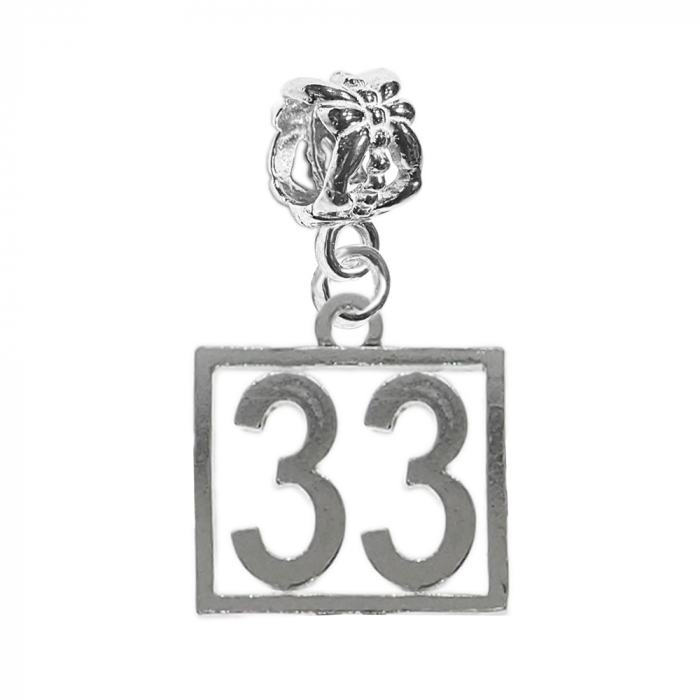 Charm argint Cifra 33 numar norocos cifre aniversare 10253_3360 Dras [1]