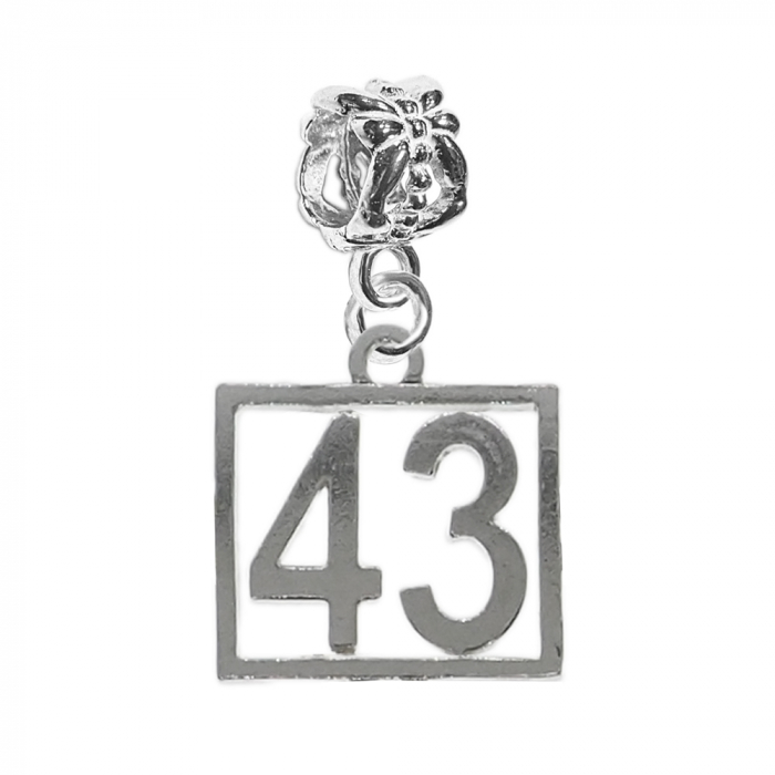 Charm argint Cifra 43 numar norocos cifre aniversare 10254_3360 Dras [1]