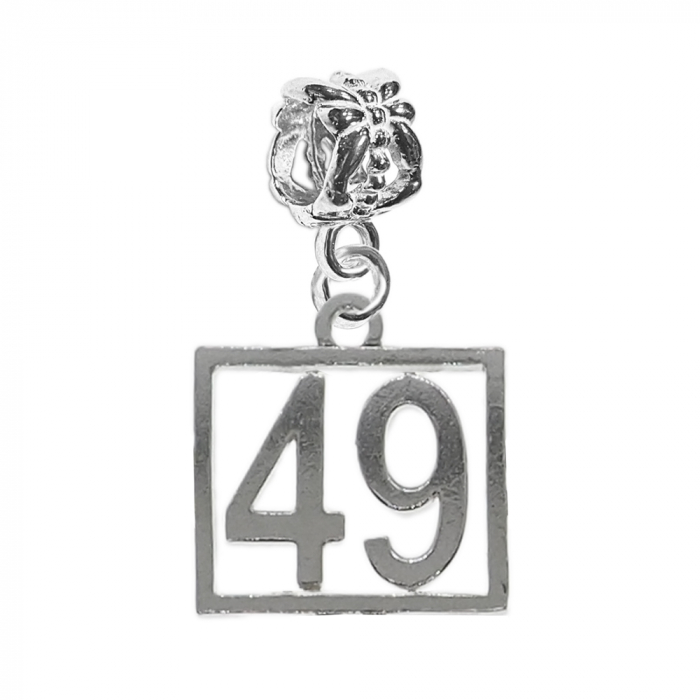 Charm argint Cifra 49 numar norocos cifre aniversare 10254_9360 Dras [1]
