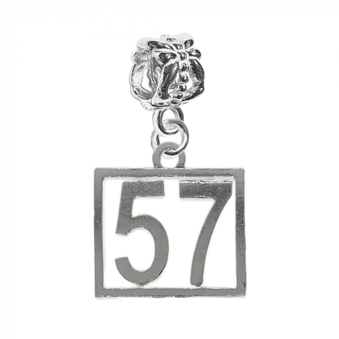Charm argint Cifra 57 numar norocos cifre aniversare 10255_7360 Dras [1]