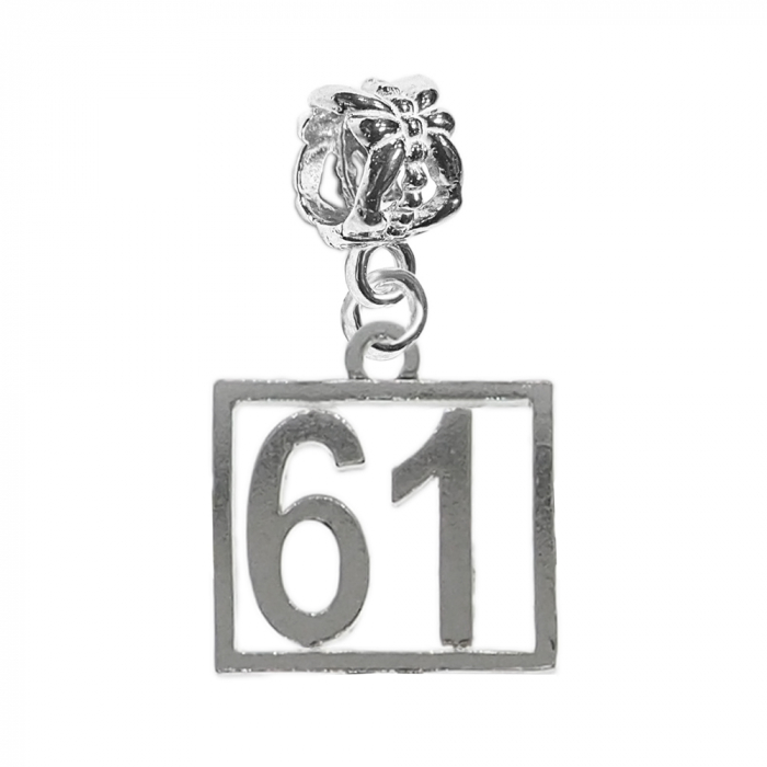 Charm argint Cifra 61 numar norocos cifre aniversare 10256_1360 Dras [1]
