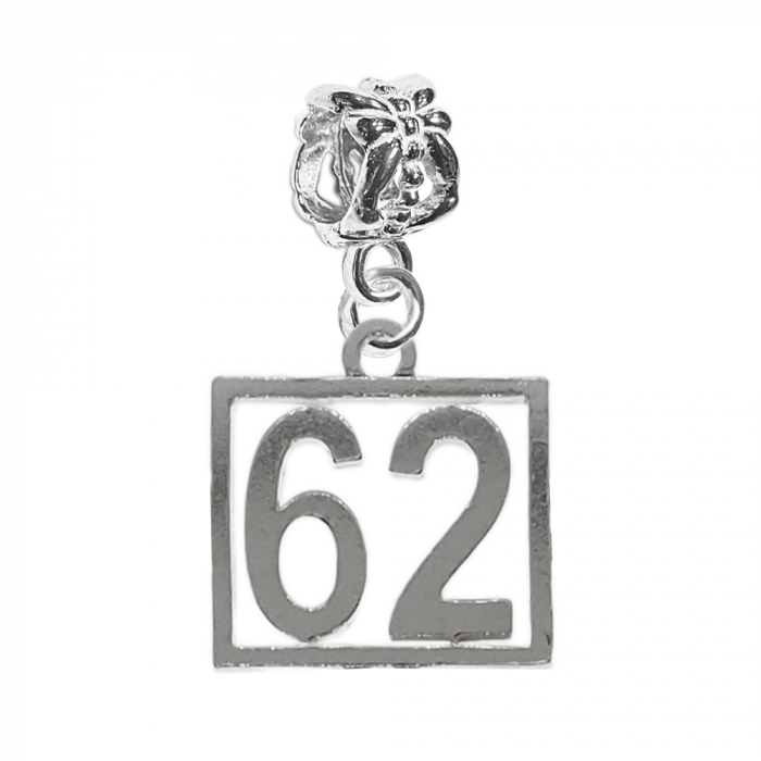 Charm argint Cifra 62 numar norocos cifre aniversare 10256_2360 Dras [1]