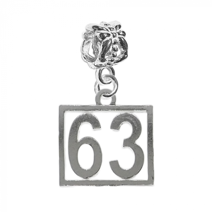 Charm argint Cifra 63 numar norocos cifre aniversare 10256_3360 Dras [1]