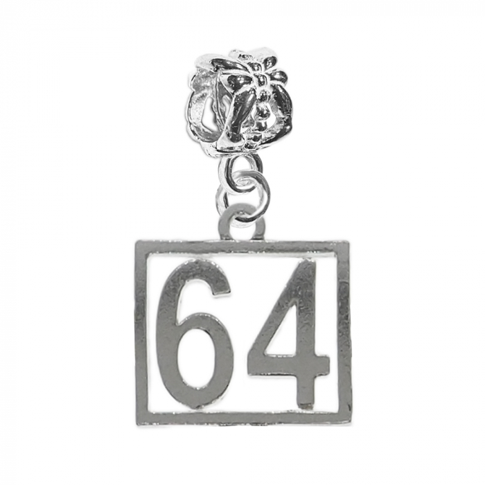 Charm argint Cifra 64 numar norocos cifre aniversare 10256_4360 Dras [1]