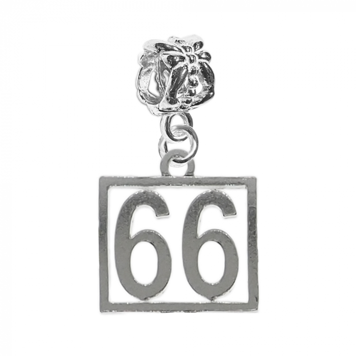 Charm argint Cifra 66 numar norocos cifre aniversare 10256_6360 Dras [1]