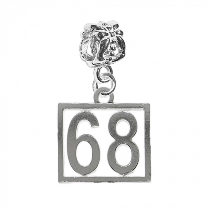 Charm argint Cifra 68 numar norocos cifre aniversare 10256_8360 Dras [1]