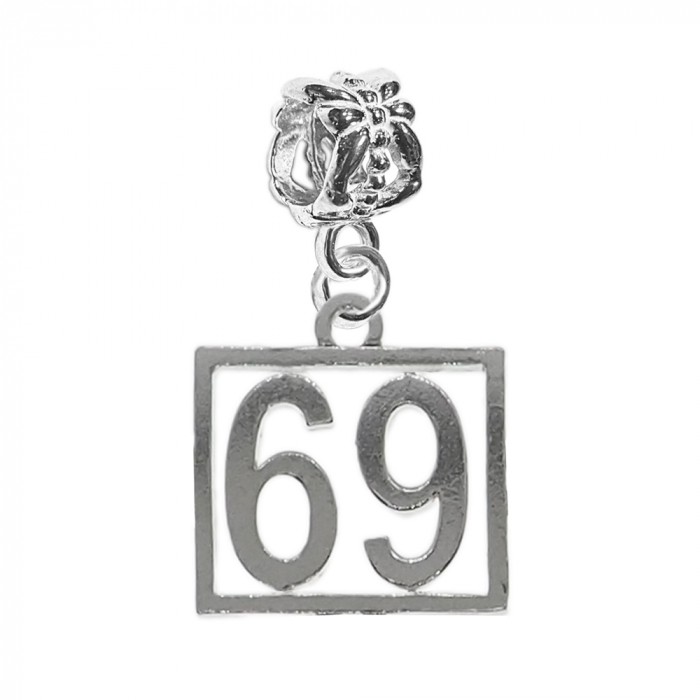 Charm argint Cifra 69 numar norocos cifre aniversare 10256_9360 Dras [1]