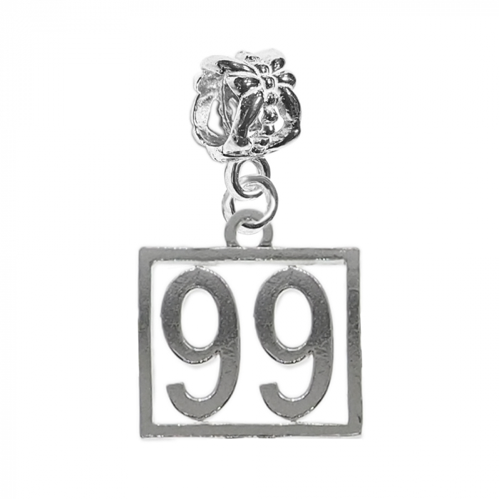Charm argint Cifra 99 numar norocos cifre aniversare 10249_9360 Dras [1]
