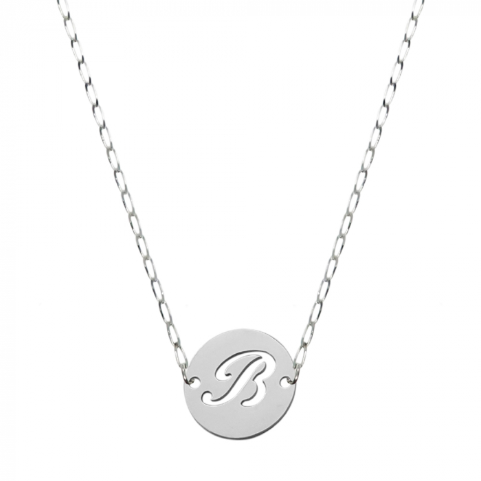 Lantisor argint personalizat banut decupat argint Litera B 9473FIG01170 Dras [1]