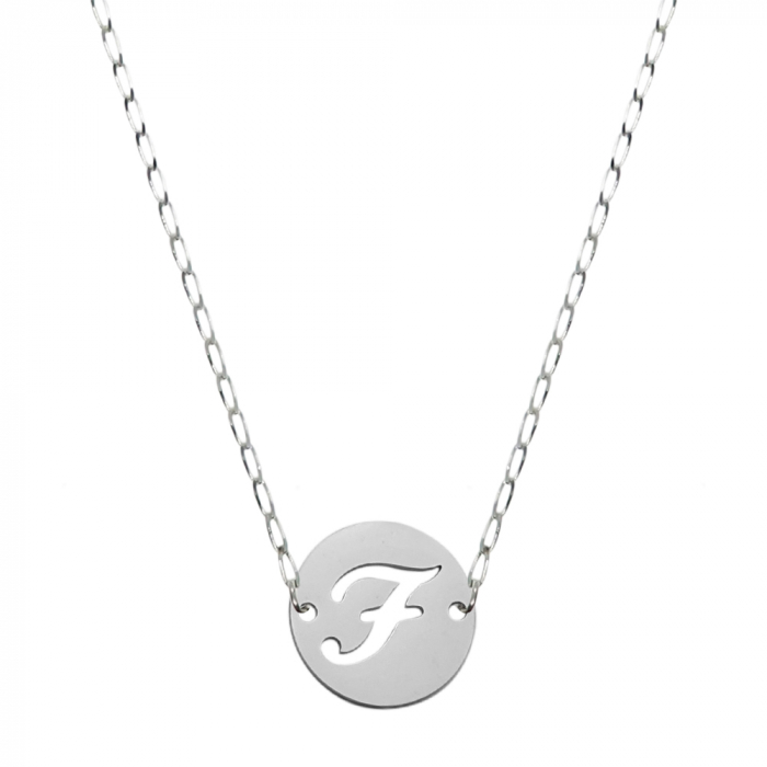 Lantisor argint personalizat banut decupat argint Litera F 9477FIG01170 Dras [1]