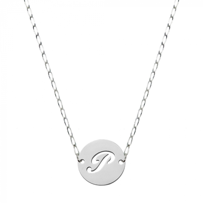 Lantisor argint personalizat banut decupat argint Litera P 9485FIG01345 Dras [1]