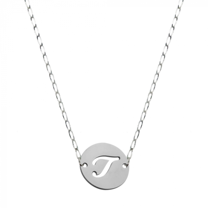 Lantisor argint personalizat banut decupat argint Litera T 9488FIG01345 Dras [1]