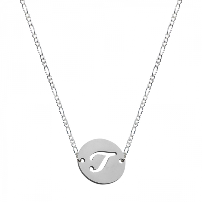 Lantisor argint personalizat banut decupat argint Litera T 9488FIG31360 Dras [1]