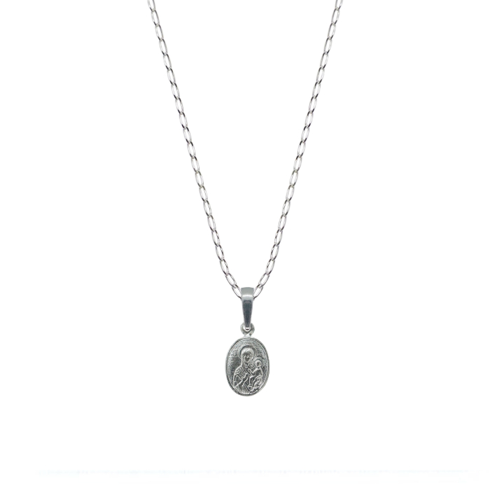 Lantisor argint personalizat medalion Maica Domnului pruncul Iisus argint 4252FIG01355 Dras [1]