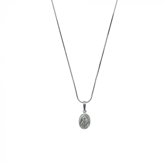 Lantisor argint personalizat medalion Maica Domnului pruncul Iisus argint 4252SCHD430 Dras [1]